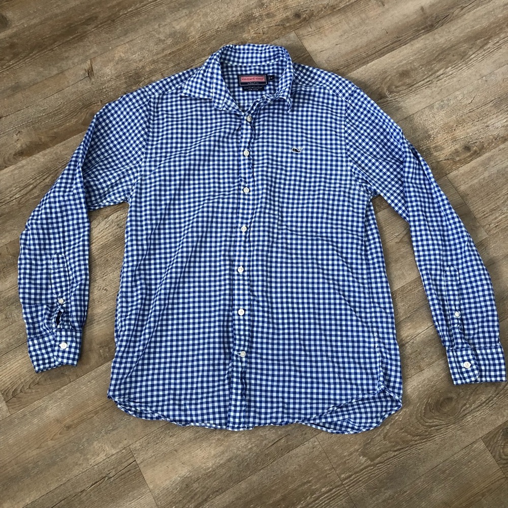 Vineyard Vines Long Sleeve Slim Fit Whale Shirt Blue Stripes Men's  Size Medium